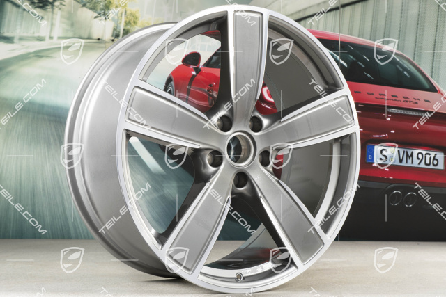 22-inch wheel rim set, Cayenne Sport Classic, 10J x 22 ET48 + 11,5J x 22 ET61, Platinum Silver