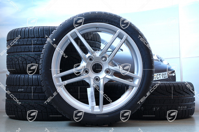 19-inch Carrera winter wheel set, 8,5J x 19 ET54 + 11J x 19 ET69, Pirelli winter tyres 235/40 R19 + 285/35 R19, with TPMS