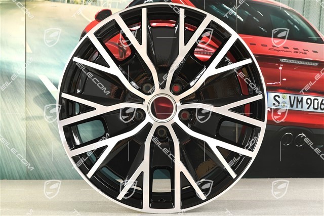 20-inch wheel rim Taycan Turbo S Aero Design, 9J x 20 ET54, black high gloss + glossy Surface
