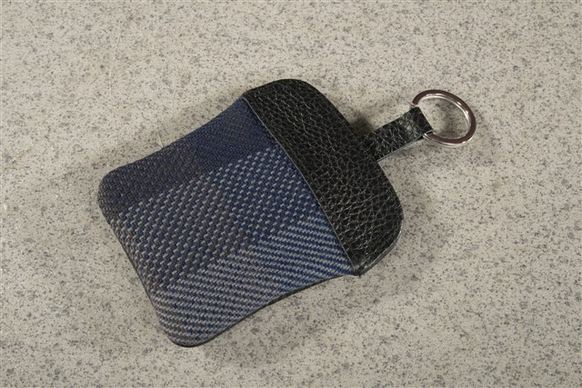 Key Case / Key pouch, plaid, blue checked