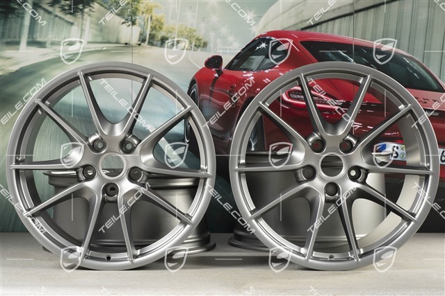 20" Komplet felg Carrera S III, 8,5J x 20 ET51 + 11J x 20 ET52, platynowy półmat satyna