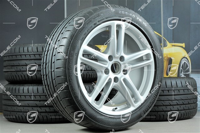 19-inch Panamera Turbo summer wheel set, front 9J x 19 ET60 + rear 10J x 19 ET61 + tyres 255/45 ZR19 + 285/40 ZR19, with TPM