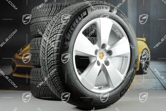 19-inch Cayenne winter wheel set, rims 8,5J x 19 ET47 + 9,5J x 19 ET54 + NEW Michelin winter tyres 255/55 R19 + 275/50 R19, with TPMS