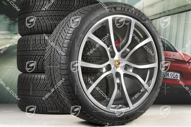 21-inch Cayenne Exclusive Design winter wheel set, rims 9,5J x 21 ET46 + 11,0J x 21 ET58 + Michelin Pilot Alpin 5 winter tyres 275/40 R21 + 305/35 R21, with TPMS