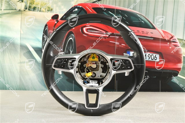 Multifunction steering wheel with Paddles PDK, 3-spoke, heated, Leather Black