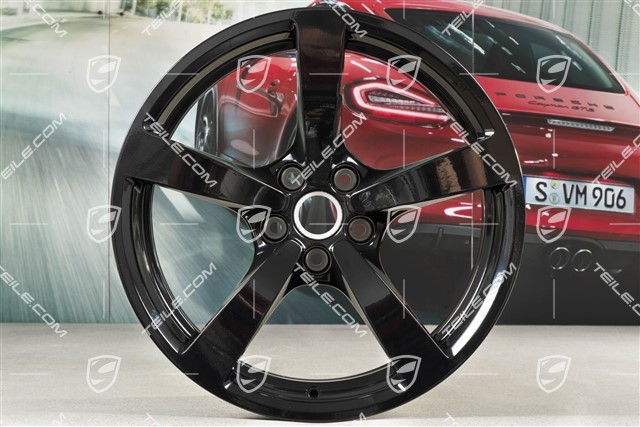 18-inch wheel rim set Macan, 8J x 18 ET21 + 9J x 18 ET21, black high gloss