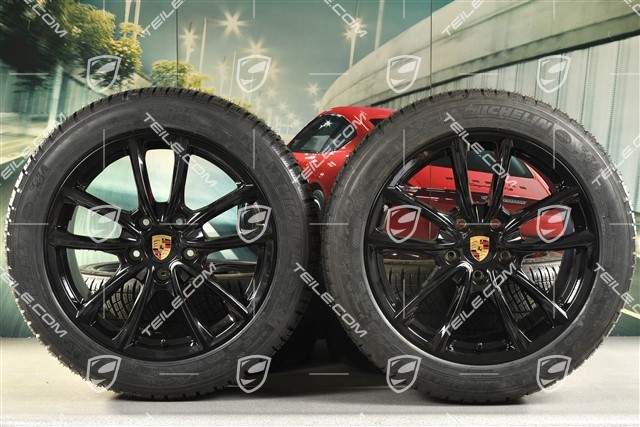 19-inch winter wheels set "Panamera S", rims 9J x 19 ET64 + 10,5 J x 19 ET62 + Michelin Pilot Alpin 4 winter tyres 265/45 R19 + 295/40 R19, black high gloss