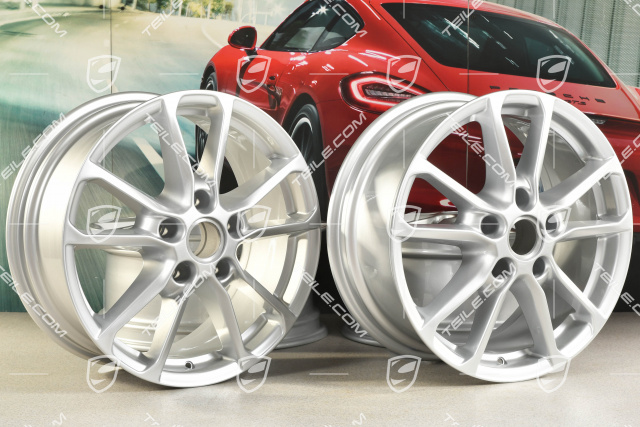 18-inch wheel rim set Cayenne facelift 2014->, 8J x 18 ET 53, Silver