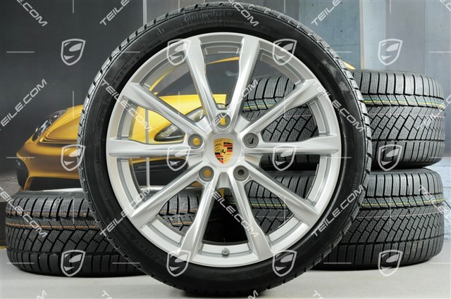 19-inch Boxster S winter wheels set, rims 8J x 19 ET57 + 10J x 19 ET45, Continental WinterContact TS 830P winter tires 235/40 R19 +265/40 R19