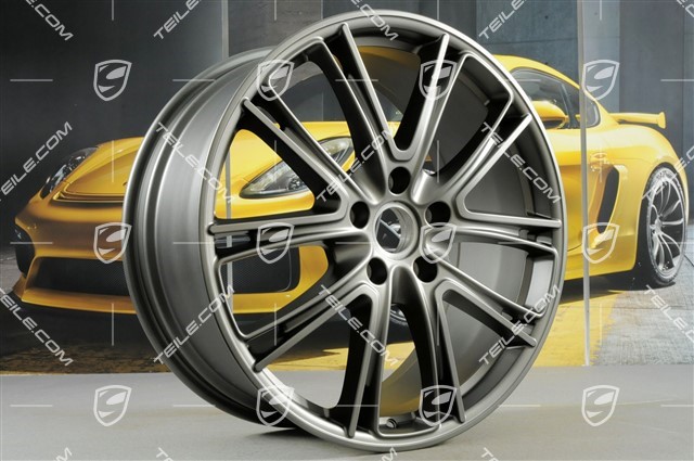 21-inch wheel rim set Panamera Exclusive, 9,5J x 21 ET71 + 11,5J x 21 ET69, Platinum satin mat
