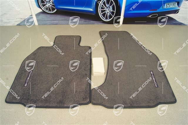 Set of floor mats, 2-piece, for 997 Convertible models and 987C Cayman with BOSE Surround Sound-System, sea blue