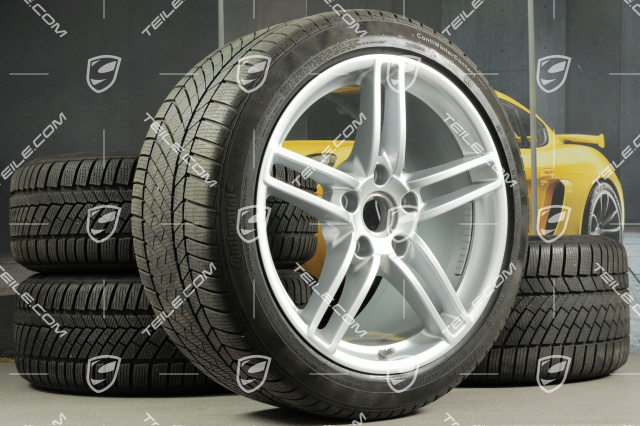 19" Komplet kół zimowych Carrera, 8,5J x 19 ET54 + 11J x 19 ET69, opony zimowe Continental 235/40 R19 + 285/35 R19, z czujnikami ciśnienia RDK