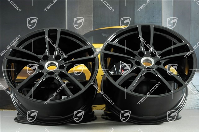 21-inch wheel rim set Cayenne Turbo, 11J x 21 ET58 + 9,5J x 21 ET46, high-gloss black