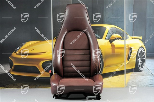Seat, el. adjustable, Leatherette Centre part Porsche lettering cloth, Burgundy, L