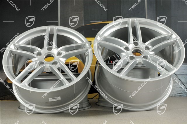 19" disc wheel rim set Carrera, 8,5J x 19 ET54 + 11J x 19 ET48, Brilliantsilver