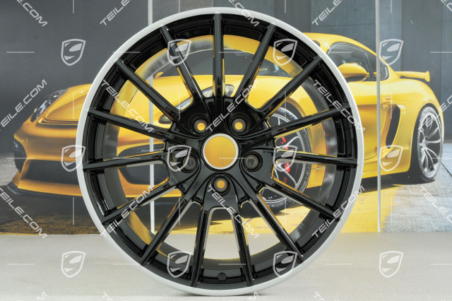 20" Panamera Sport Felgensatz, 9,5J x 20 ET 65 + 11,5 J x 20 ET 63, Felgenstern in schwarz