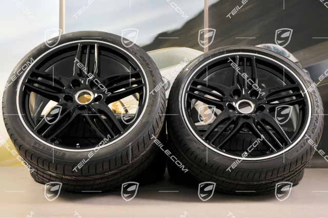 20-inch SportDesign summer wheel set, Black - exlusive 911, 8,5J x 20 ET51 + 11J x 20 ET70, tyres 245/35 ZR20 + 295/30 ZR20, with TPM