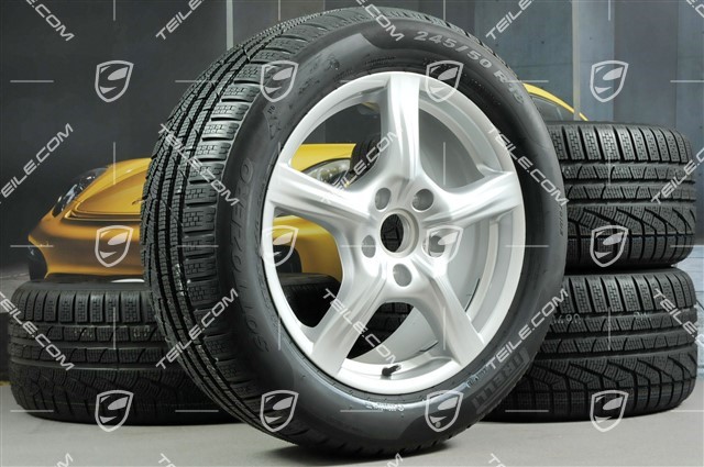 18-inch Panamera winter wheel set, 8J x 18 ET 59 + 9J x 18 ET 53, Pirelli Sottozero II winter tyres 245/50 R18 + 275/45 R18, without TPMS
