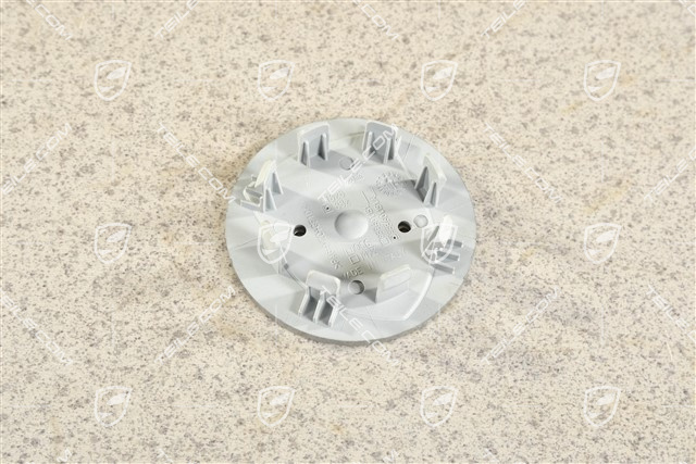 Hub cap, concave, coloured crest, Brilliant Chrome