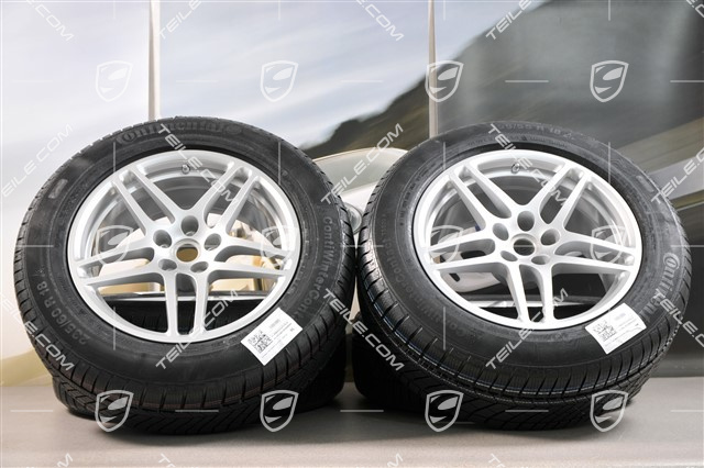 18-inch "Macan S" Winter wheel set, rims 8J x 18 ET21 + 9J x 18 ET21 + NEW Continental winter tyres 235/60 ZR 18 + 255/55 ZR 18, with TPMS