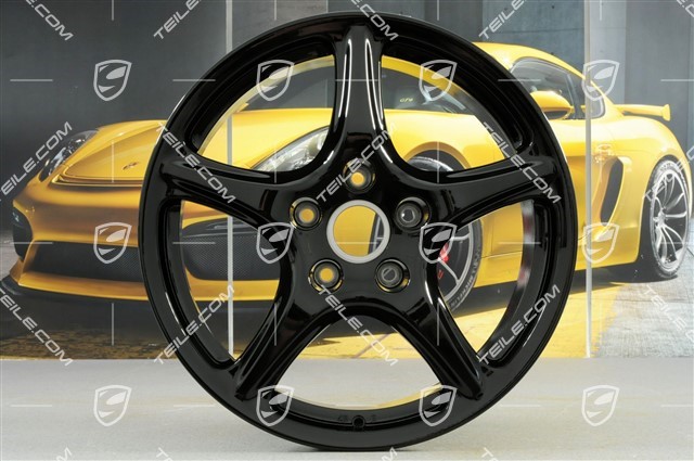 19-inch Carrera Classic wheel rim, 8J x 19 ET57, black high gloss / used /  Cayman 987C / 601-00 Rims / 99736215603041 