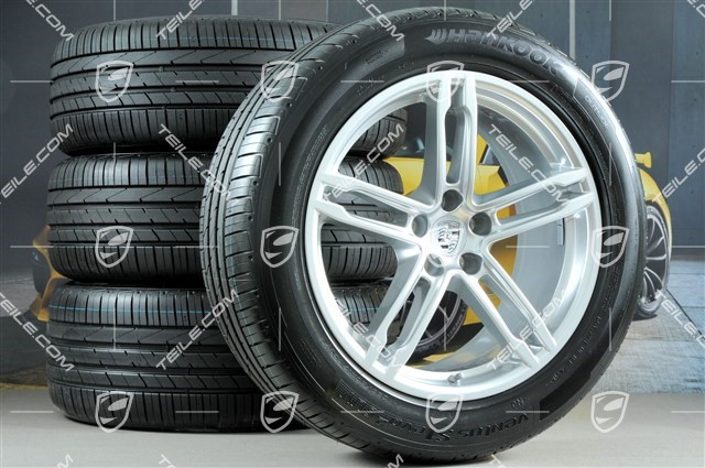 19-inch "Macan Turbo" summer wheels set, rims 8J x 19 ET21 + 9J x 19 ET21, summer tyres Hankook Ventus S1 evo2 235/55 R 19 + 255/50 R 19, with TPMS