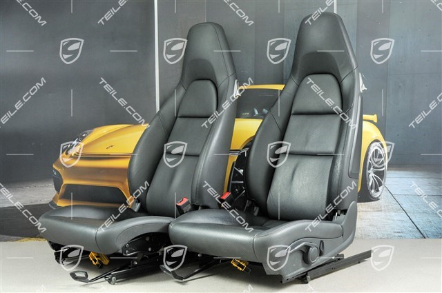 Seats, manual adjustment, leatherette, black, set (L+R)