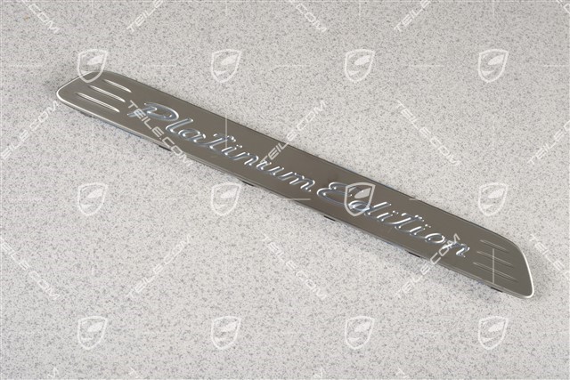 Trim/cover with inscription/logo "Platinum Edition", stainless steel, L=R