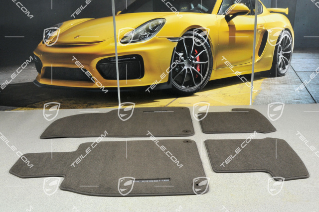 Floor mat, set 4 pieces, espresso