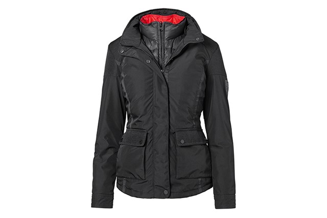 2 in 1 Jacket, Women, black/red M 38/40
