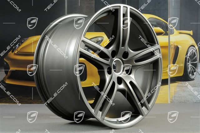 20-inch wheel rim set Panamera Turbo, 9,5J x 20 ET71 + 11,5J x 20 ET68, Platinum Satin-matt