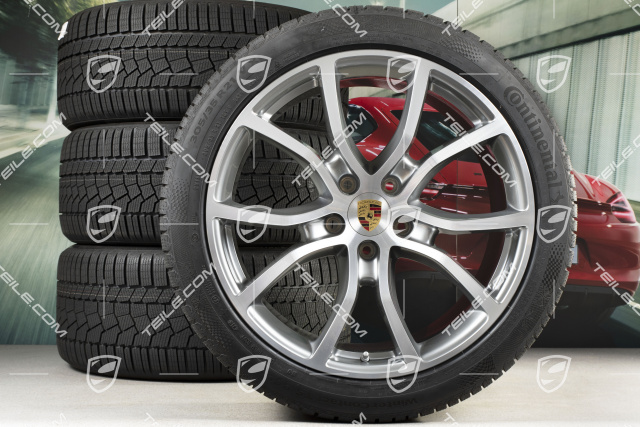 21-inch Cayenne COUPE Exclusive Design winter wheel set, rims 9,5J x 21 ET46 + 11,0J x 21 ET49 + NEW Continental winter tyres 275/40 R21 + 305/35 R21, with TPMS,