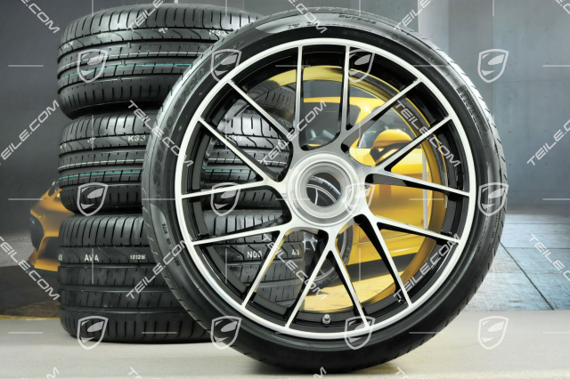 20" Sommerräder Satz Turbo Sport III, Zentralverschluss, Felgen 9J x 20 ET51 + 11,5J x 20 ET56 + Sommerreifen 245/35 ZR20 + 305/30 ZR20, schwarz