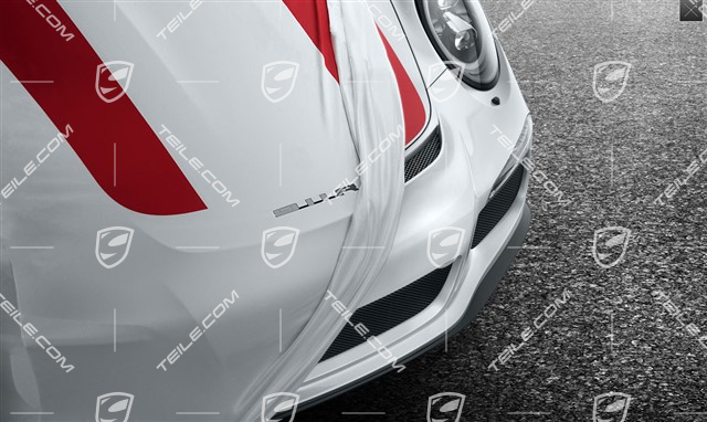 911 R, Weiße Abdeckhülle, Innen mit mit roten Dekorstreifen 911 R, Weiße Abdeckhülle, Innen mit mit roten Dekorstreifen