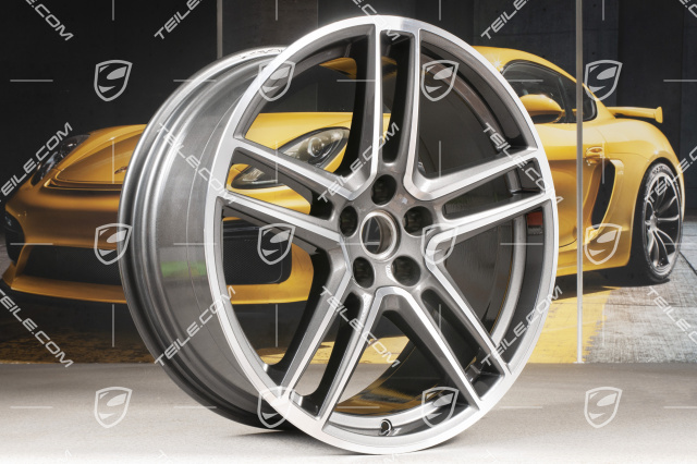 20-inch wheel rim set "Macan Turbo", 9J x 20 ET26 + 10J x 20 ET19, BORBET, Titanium