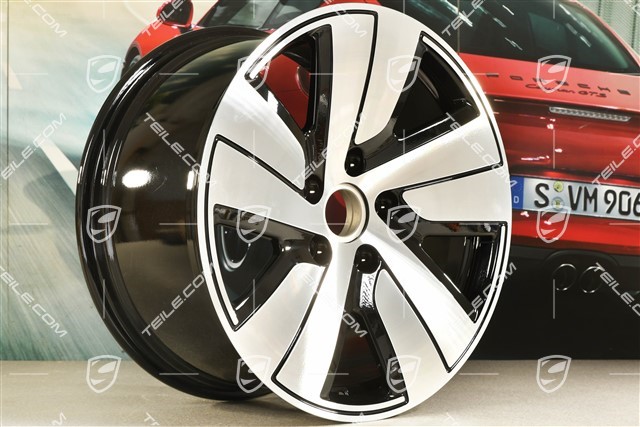 19-inch wheel rim Taycan S, 10J x 19 ET47, black high gloss + glossy Surface