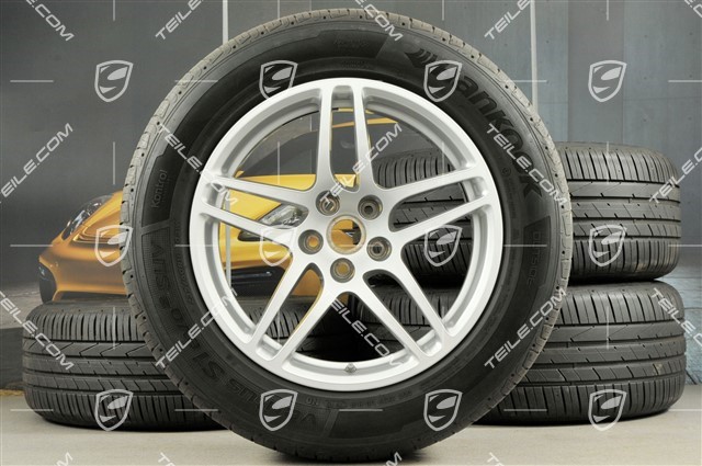 18-inch "Macan S" summer wheel set, rims 8J x 18 ET21 + 9J x 18 ET21, Hankook Ventus S1 tyres 235/60 ZR 18 + 255/55 ZR 18, with TPMS