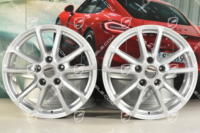 18-inch wheel rim set Cayenne facelift 2014->, 8J x 18 ET 53, Silver