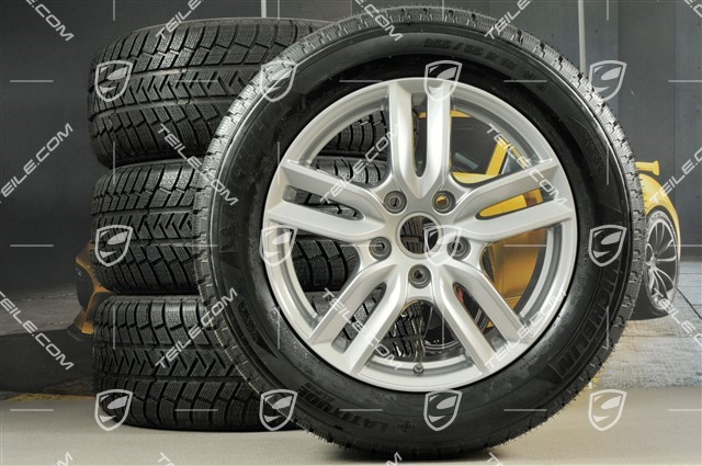 18" koła zimowe, komplet "Cayenne S" facelift 2014->, felgi 8J x 18 ET53 + opony zimowe Michelin 255/55 R18, z czujnikami ciśnienia