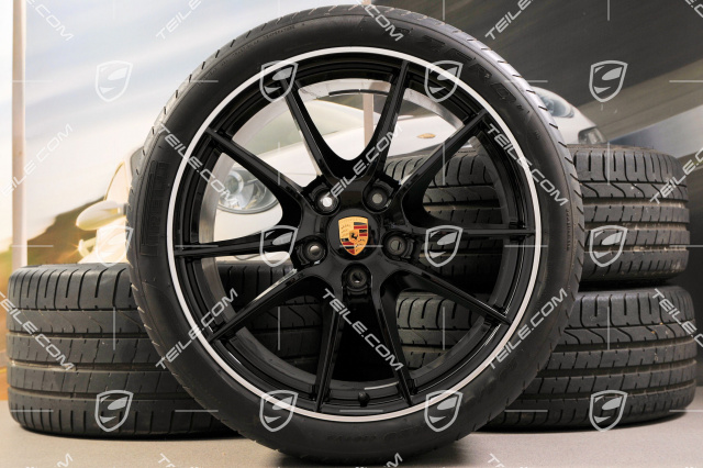 20-inch Carrera S (III) summer wheel set, black, 8,5J x 20 RT51 + 11J x 20 ET70, tyres 245/35 ZR20 + 295/30 ZR20