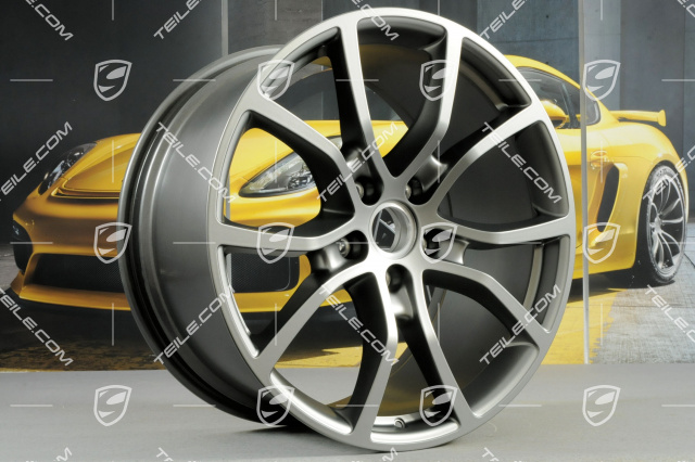 21-inch wheel rim set Cayenne ExclusiveDesign, 11J x 21 ET58 + 9,5J x 21 ET46, Platinum Satin Matte