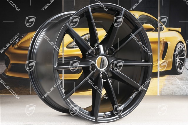 20+21-inch wheel rim set Carrera S, rims: front 8,5J x 20 ET53 + rear 11,5J x 21 ET67, black satin matt