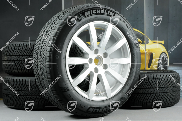 19-inch Cayenne S winter wheel set, rims 8,5J x 19 ET47 + 9,5J x 19 ET54 + NEW Michelin winter tyres 255/55 R19 + 275/50 R19, with TPMS