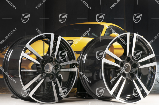 19-inch Turbo II wheel set, 8,5J x 19 ET56 + 11J x 19 ET51, for Turbo / Turbo S / GTS, black high gloss