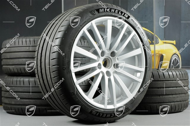 20-inch Panamera Design summer wheel set, rims 9,5J x 20 ET71 + 11,5J x 20 ET68 + Michelin summer tires 275/40 ZR20 + 315/35 ZR20, with TPM