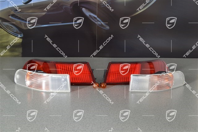 Rear lights red (L+R) + direction indicator light white (L+R), set (4 parts)
