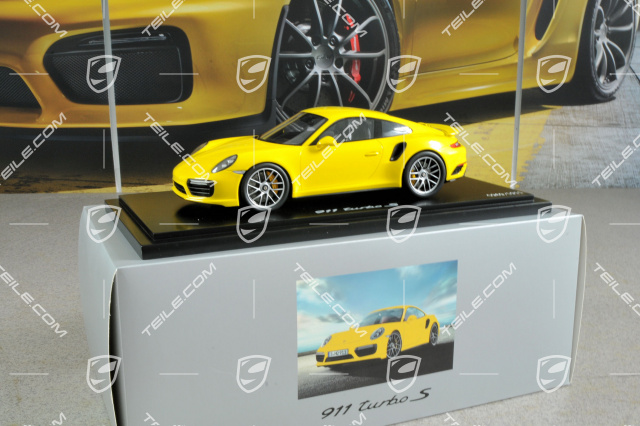 Modellauto Porsche 911 Turbo S (991 II), racinggelb, Maßstab 1:18