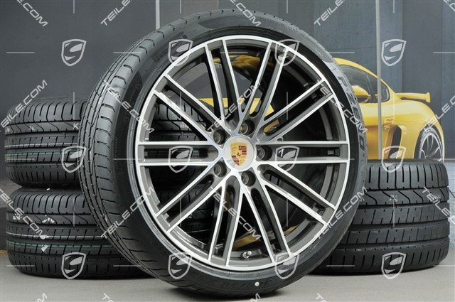 20" koła letnie, komplet 911 Turbo IV, felgi 11,5J x 20 ET56 + 9J x 20 ET51 + opony letnie Pirelli 305/30 ZR20 + 245/35 ZR20, Titan