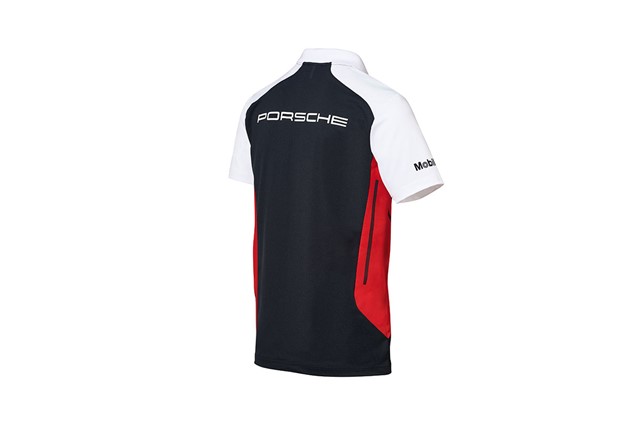 Porsche Motorsport Polo Shirt, Schwarz/Rot/Weiß, M 48/50