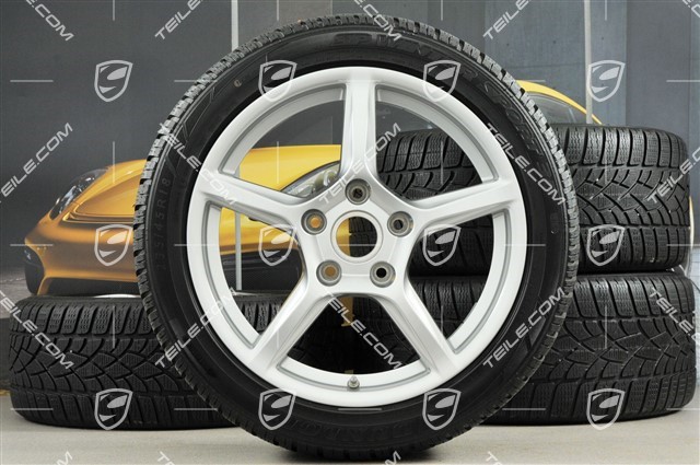 18" Boxster koła zimowe komplet, 8J x 18 ET57 + 9J x 18 ET47 + opony zimowe Dunlop 235/45 R18 + 265/45 R18, z czujnikami ciśnienia RDK